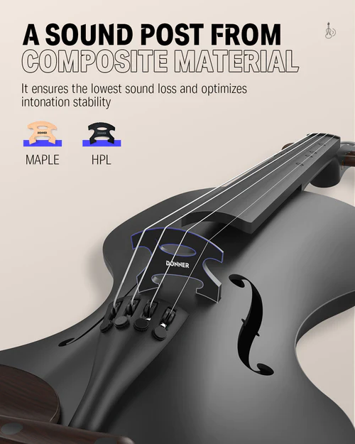 Donner Rising-V Carbon Fiber Violin - Beirut Violin Shop