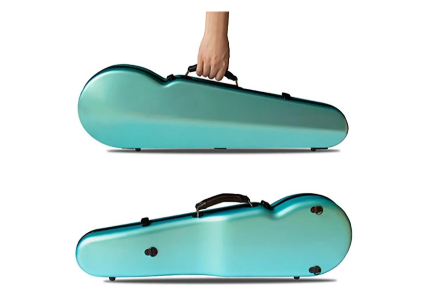 Yinfente 4/4 Full Size Carbon Fiber Violin Case - Oblong Hard Case With Hygrometer, Music Pocket, Adjustable Strap